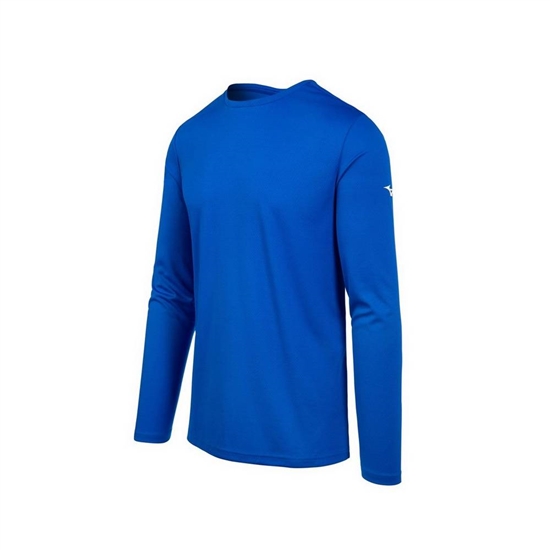 Mizuno Long Sleeve T shirts Herr Kungsblått | 417068NAL