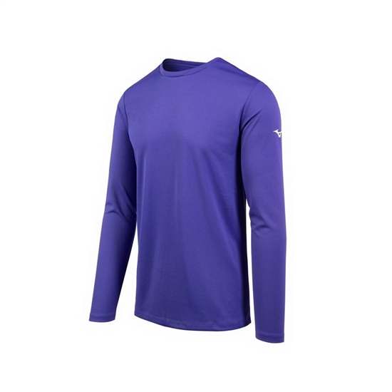 Mizuno Long Sleeve T shirts Herr Lila | 614350QMR