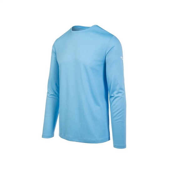 Mizuno Long Sleeve T shirts Herr Ljusblå | 410367SMD