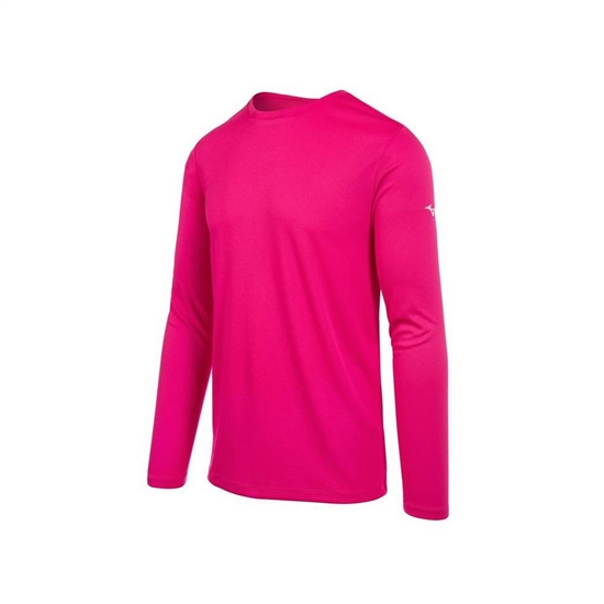 Mizuno Long Sleeve T shirts Herr Rosa | 024718NIS