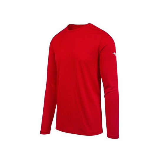 Mizuno Long Sleeve T shirts Herr Röda | 962854XBI