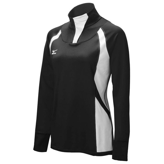 Mizuno Nine Kollektion: Drive Half-Zip Jacka Dam Svarta Vita | 165398OXN