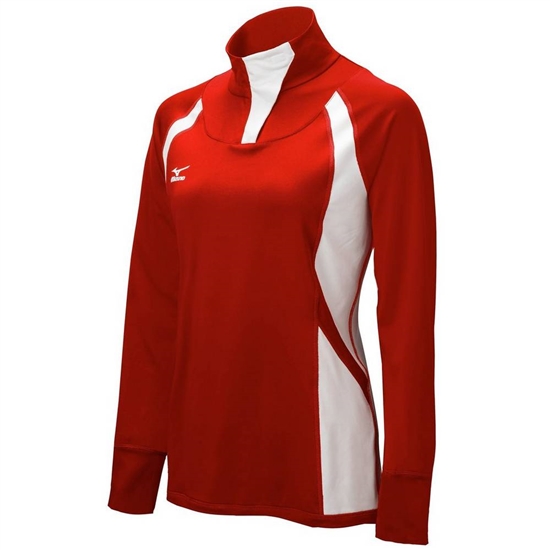 Mizuno Nine Kollektion: Drive Half-Zip Jacka Dam Röda Vita | 531906RUT