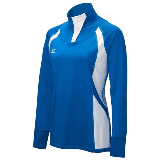 Mizuno Nine Kollektion: Drive Half-Zip Jacka Dam Kungsblått Vita | 627851JBA