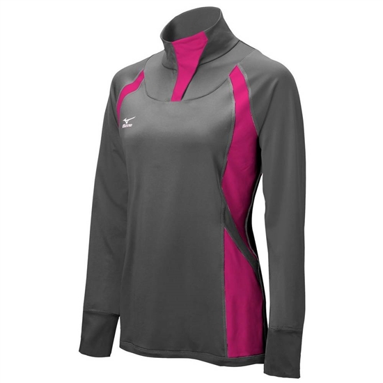 Mizuno Nine Kollektion: Drive Half-Zip Jacka Dam Grå Rosa Svarta | 904723JCQ