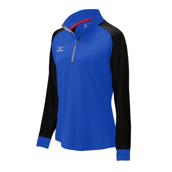 Mizuno Prime 1/2 Zip Volleyball Jacka Dam Kungsblått Svarta | 415368DMP