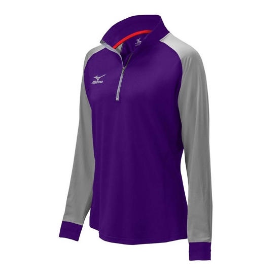 Mizuno Prime 1/2 Zip Volleyball Jacka Dam Lila Grå | 519304QPV