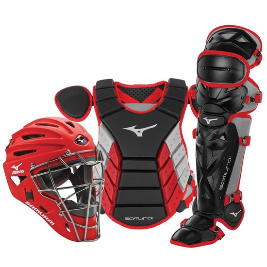 Mizuno Samurai Adult 15" Baseball Boxed Set Catchers Gear Herr Svarta Röda | 261873BNC