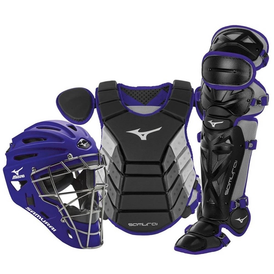 Mizuno Samurai Adult 15" Baseball Boxed Set Catchers Gear Herr Svarta Lila | 307684HUO