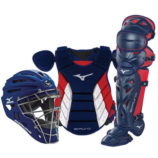 Mizuno Samurai Adult 15" Baseball Boxed Set Catchers Gear Herr Marinblå Röda | 682943AQH