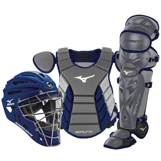 Mizuno Samurai Adult 16" Baseball Boxed Set Catchers Gear Herr Grå Marinblå | 270635ARV