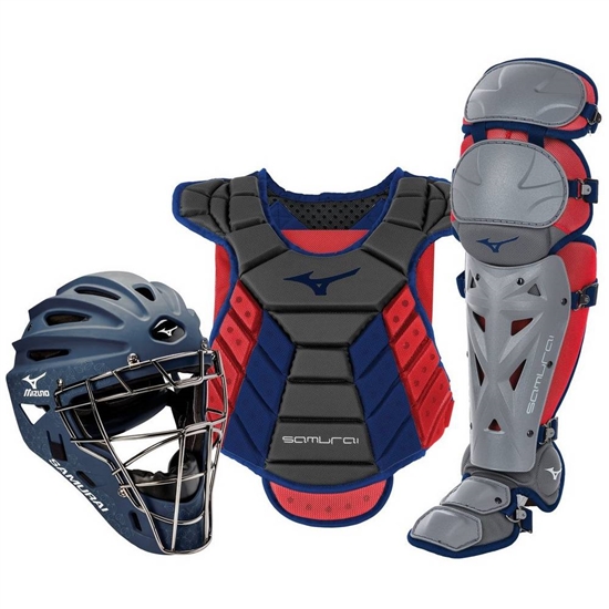 Mizuno Samurai Boxed Set 13-14" Catchers Gear Dam Marinblå Röda | 216580STA