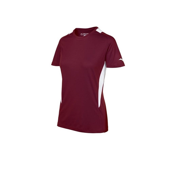 Mizuno Softball Crew Neck Jersey Dam Vinröda Vita | 041365MJX