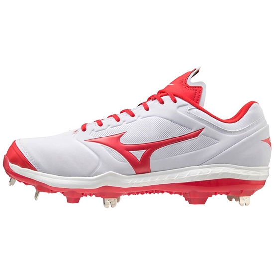 Mizuno Sweep 5 Mid Metal Baseball Skor Dam Vita Röda | 792831AUL