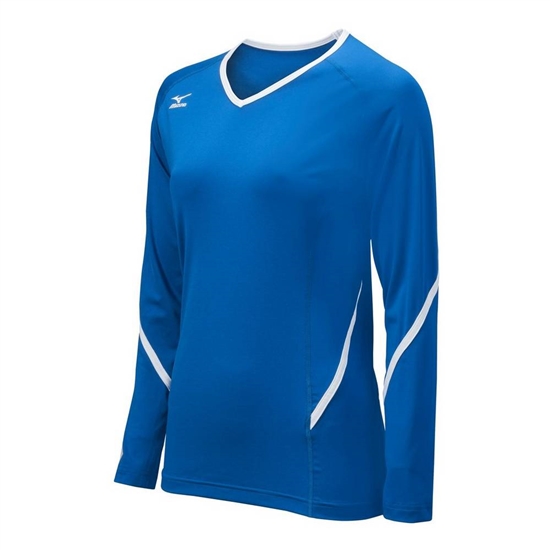 Mizuno Techno Generation Long Sleeve Volleyball Jersey Dam Kungsblått Vita | 241570WCY