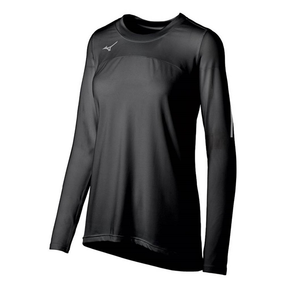 Mizuno Techno VII Long Sleeve Volleyball Jersey Dam Svarta | 581427ZTR