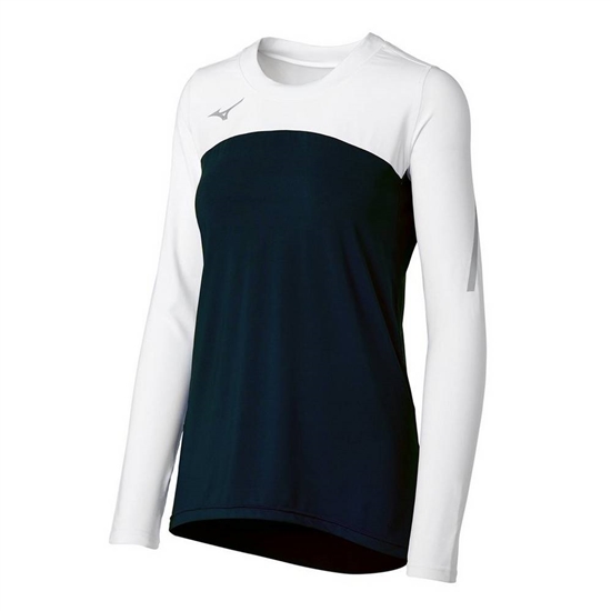 Mizuno Techno VII Long Sleeve Volleyball Jersey Dam Svarta Vita | 879614KQX