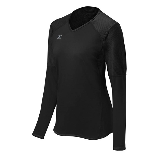 Mizuno Techno VI Long Sleeve Volleyball Jersey Dam Svarta | 760324ZGE