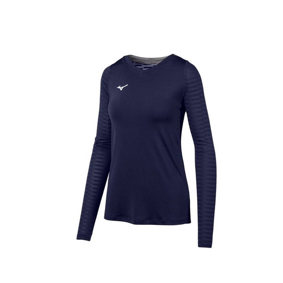 Mizuno United Long Sleeve Jersey Dam Marinblå | 793425ZKJ