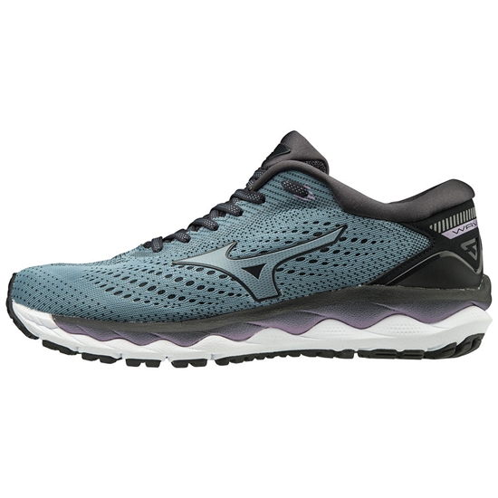 Mizuno WAVE SKY 3 Löparskor Dam Blå Svarta Silver | 918304GJQ