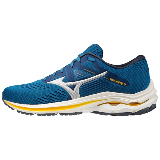 Mizuno Wave Inspire 17 Löparskor Herr Blå Silver | 840376FRN