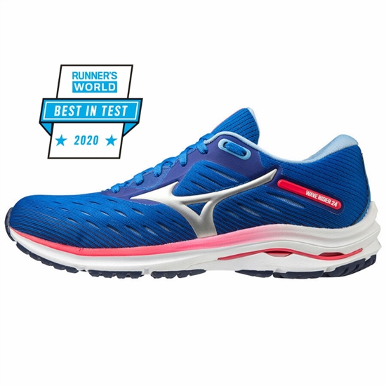 Mizuno Wave Rider 24 Löparskor Dam Blå Rosa | 645207DLG