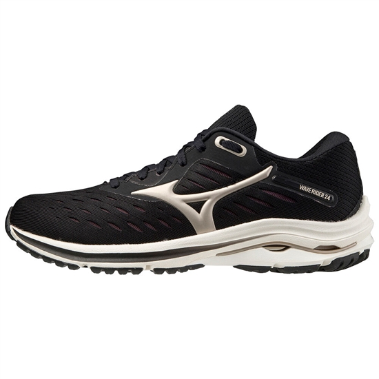 Mizuno Wave Rider 24 Löparskor Dam Svarta Guld Platina | 829740APH