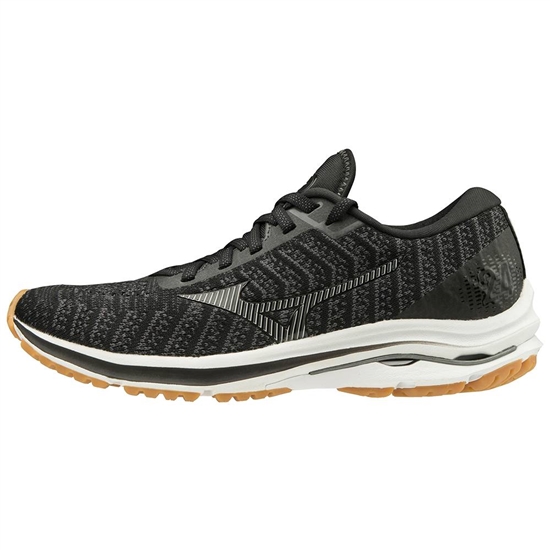 Mizuno Wave Rider 24 WAVEKNIT Löparskor Dam Svarta Mörkgrå | 410657DTN