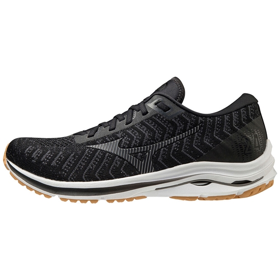 Mizuno Wave Rider 24 WAVEKNIT Löparskor Herr Svarta Mörkgrå | 972148PRS