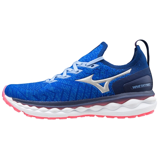 Mizuno Wave Sky Neo Löparskor Dam Blå Silver Rosa | 038419ZRF