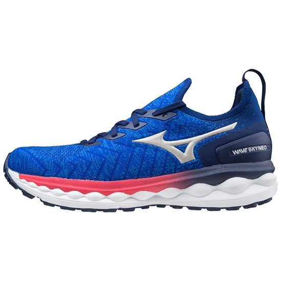 Mizuno Wave Sky Neo Löparskor Herr Blå Silver Rosa | 403872IPA